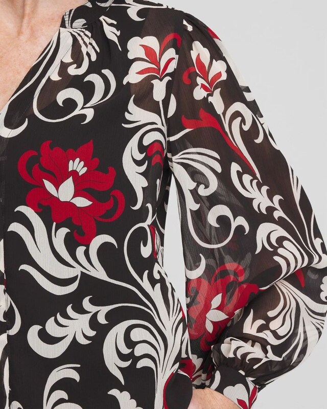 Crinkle Chiffon Floral Blouse - image 4